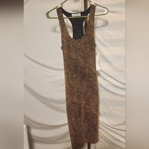 Black and Gold Patterned Women's Dress